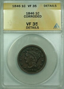 1846�N�� �҂ݍ��݃w�A ���[�W�Z���g 1�Z���g�R�C�� ANACS VF-35 �ڍו��H����