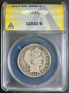 ANACS G6 1913-P �o�[�o�[ �n�[�t�_���[ 50�Z���g �x�^�[�f�C�g �V���o�[ �F�� A3