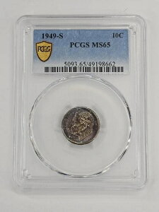 1949�N 10�Z���g PCGS MS65 �T���t�����V�X�R �g�[�� ���[�Y�x���g �_�C��