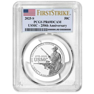 2025-S 50�Z���g �v���[�t�N���b�h �ĊC����250���N�L�O �L�O���� PCGS PR69DCAM FS