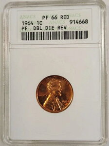 1964�N �v���[�t �����J�[�� �y�j�[�Z���g PF66 ���b�h RD ANACS �_�u���_�C ���o�[�X DDR �\�[�v�{�b�N�X