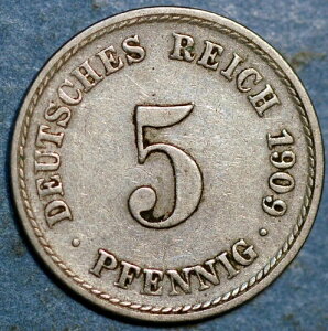 �h�C�c�鍑 5 �y�j�q 1909 F KM# 11