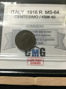 1916�N R �C�^���A�ACentesimo�ACoin Mart �O���[�h**MS-64**