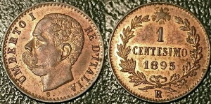 �C�^���A - �E���x���g 1 �� - 1 centesimo 1895 R�A���[�} UNC! KM#29-