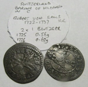 �X�C�X �q���f���V���^�C�� 2 x 1 Blutzger 1725 & 26 Gubert Von Salis �O���[�h�ʐ^