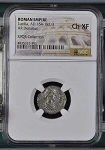 �B���[�}�鍑 AD 164-182/3 AR �f�i���E�X ���V�� NGC Ancients Ch XF SPQR Collecti