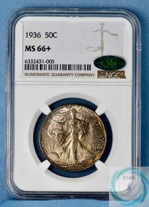 1936�N�E�H�[�L���O�E���o�e�B�E�n�[�t�_���[ NGC MS66+ �f���炵���F����CAC���F