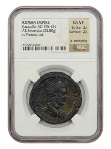 �Ñネ�[�}: �J���J�� (AD 198-217) AE Sestertius NGC Choice VF