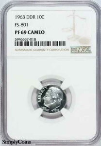 1963�N DDR FS-801 �v���[�t ���[�Y�x���g �_�C�� ~ NGC PF69 �J���I ~ �g�b�v�|�b�v �v���[�t PR69
