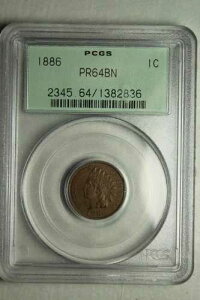 1886�N �^�C�v2 �C���f�B�A���w�b�h �Z���g PCGS PR64 PF64 T2 OGH