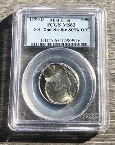 1999 D PCGS MS63 �_�u���X�g���b�N�j�b�P�� �G���[ 2nd�X�g���C�N ���S����80%�I�t �I�t�@�[