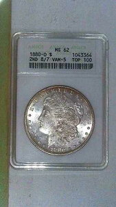 1880- O �����K�� �V���o�[ �_���[ �\�[�v�{�b�N�X Anacs MS62�AVam-5 2ND 8/7 �g�b�v100