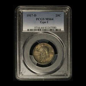 1917-D 25�Z���g �^�C�vII �X�^���f�B���O ���o�e�B �N�H�[�^�[ PCGS MS64 - �č���������