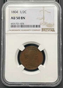 1804�N 1/2�Z���g �h���[�v�o�X�g �n�[�t�Z���g AU 50 �u���E���A�v���[��4�A�X�e���Ȃ�