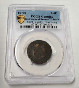 1670�N�� �j���[�W���[�W�[�B �Z���g�p�g���b�N 1/4P PCGS�F�� VG�ڍ� �󏭃R�C��