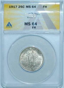 1917�N ANACS MS64FH �t���w�b�h �^�C�v1 T1 �X�^���f�B���O ���o�e�B �N�H�[�^�[ 25�Z���g
