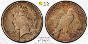 1921�N P PCGS MS62 �n�C�����[�t�s�[�X�V���o�[�h��