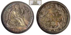 1887�N 10�Z���g ���R�̏��_�� 10�Z���g�d�� NGC MS66 �I���W�i���u�G���x���[�v�g�[���v������ǂ�