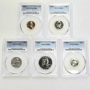 1961�N �v���[�t�Z�b�g PCGS �O���[�h Pr 69 �R�C���v���[�t�Z�b�g 5���Z�b�g �V�i�X���u