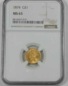 1874�N���C���f�B�A���E�v�����Z�X�E�w�b�h Ty-3 �S�[���h 1�h�� NGC MS 63�F��