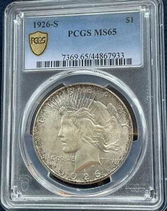 1926-S �s�[�X�V���o�[ 1�h�� PCGS MS65 �S�[���h�V�[���h �n�C�O���[�h ���C�g�g�[�j���O