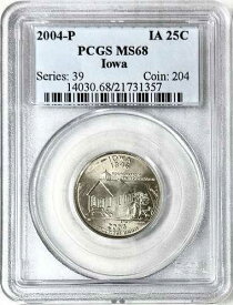 2004 P アイオワ州 25 セント硬貨 PCGS MS68 トップポップ 限定 21 希少!!