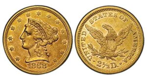 1868�N PCGS AU $2,000-CU -- Pop 116 ALL GOODS! Sleeper Rourity $2.50 Quarter Eagle