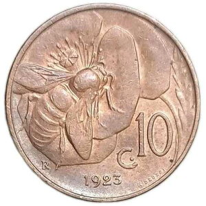 1923�N �C�^���A 10 Centesimi 102�N UNC ���� KM 60 �~�c�o�` �e�[�}