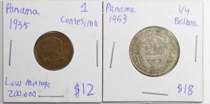 ���E�̃R�C�� 2���Z�b�g - �p�i�} 1935 1953 1/4 �o���{�A �Z���e�V��