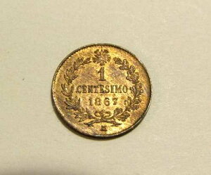 �C�^���A 1867-M 1 Centesimo Au �ÑK