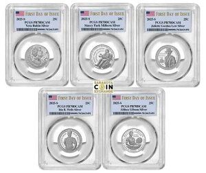 2025 S �V���o�[ �N�H�[�^�[ �Z�b�g 25C PCGS PR70DCAM ���s���������!