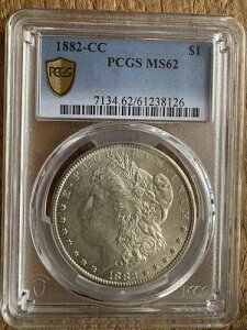1882 CC �J�[�\���V�e�B ���[�K�� �V���o�[ �_���[ $1 PCGS MS62 �ʏ�������ꂢ�ł�!