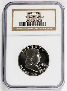 1960�N �v���[�t �t�����N���� �n�[�t�_���[ 50�Z���g �V���o�[ NGC PF 67* �J���I �X�^�[�w��