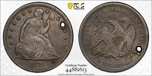 1871-P PCGS VF �ڍ� | ���ȃ��o�e�B�n�[�t�h�� - 50�Z���g�č��R�C�� #33905A
