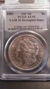 1883-P ���[�K�� $ * VAM 10 �Z�d�� PCGS AU55 *