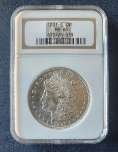 1881�N S �����K���E�_���[ NGC MS65 ANA ���ɔ������O�� STUNNING NR #677426-038