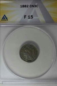 1882 .03 ANACS F 15 3�Z���g�j�b�P���A���o�e�B3�Z���g�s�[�X