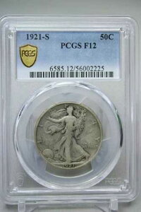 1921-S �E�H�[�L���O�E���o�e�B�E�n�[�t�_���[ 50�Z���g PCGS F12 #2225