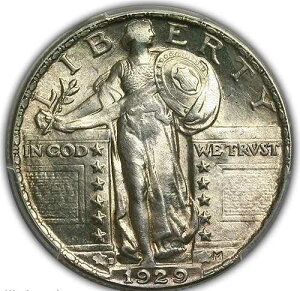 1929 D �X�^���f�B���O ���o�e�B �N�H�[�^�[ PCGS MS 63 ����������̂���V���o�[�T�e���A��������