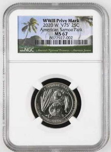 2020�N W �A�����J�̃T���A �p�[�N �N�H�[�^�[ 25�Z���g NGC MS 67 �v���r�[�}�[�N V75 �o�b�g�R�C�� - 002