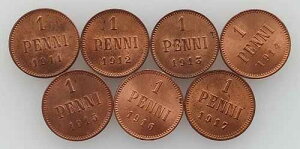 ���V�A�鍑 / �t�B�������h 7x 1 �y�j�[ 1911-1917 �قȂ�N�ł����A���ׂ� UNC-UNC �ł��B