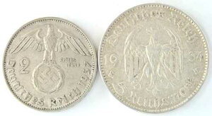 �h�C�c 1934 F 5�}���N KM# 83 1937 A 2�}���N KM# 93 ��O�鍑���