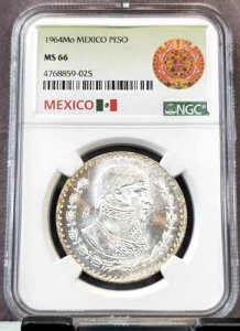 1964�N ���L�V�R �V���o�[ 1�y�\ �z�Z�E�������X NGC MS 66 ��������΂ƃt���X�e�B�R�C��