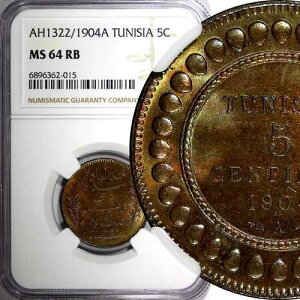 �`���j�W�A ���n���}�h 4 �� �u�����Y AH1322 1904 A 5 �Z���^�C�� NGC MS64 RB KM# 228 (015)