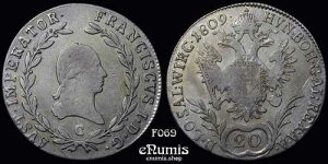 �I�[�X�g���A�A�t�����c I�A20 Kreuzer 1809 C�A�v���n�AaXF