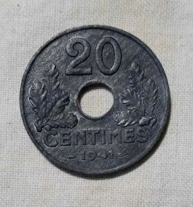 ���ɒ������͗l�̃R�C�� 20�T���`�[�� 1941�N �^�C�v20 Sup - ���� - �t�����X�̃R�C��