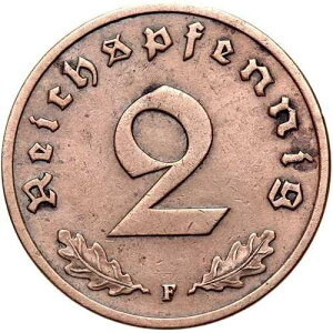 �h�C�c�� 3. Reich-J. 362 �R�C��-2 Reichspfennig 1936 F-�ۑ�!