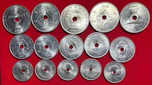 N19 ���I�X; �~���g�o�b�O����15���̃R�C�����b�g - 10+20+50�Z���g 1952�N - �eUNC 5��