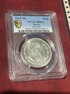 ���L�V�R 1964 - Mo �V���o�[ �y�\ ??PCGS �S�[���h�V�[���h MS64?? �X�p�[�N���[ ????