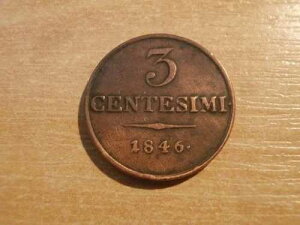 3 Centesimi 1846 M �A�~���m�A�C�^���A - �I�[�X�g���A���n���K���[�鍑�A�t�F���f�B�i���h 5 ��